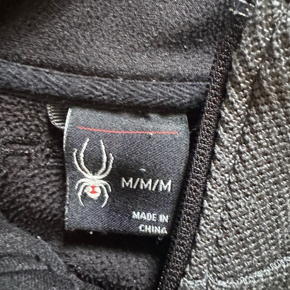 Spyder Black & Gray Midweight Quarter-Zip Pullover men’s medium - Picture 3 of 4